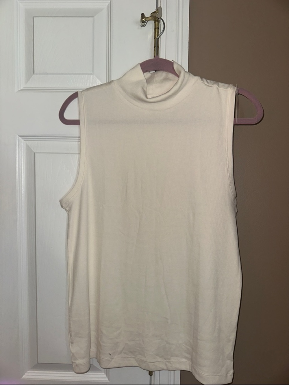 Sleeveless Mock Neck Top in Cream